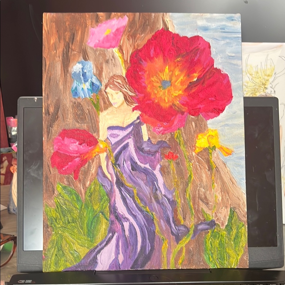 Impressionistic Fairy Floral Painting by Brittony Martin